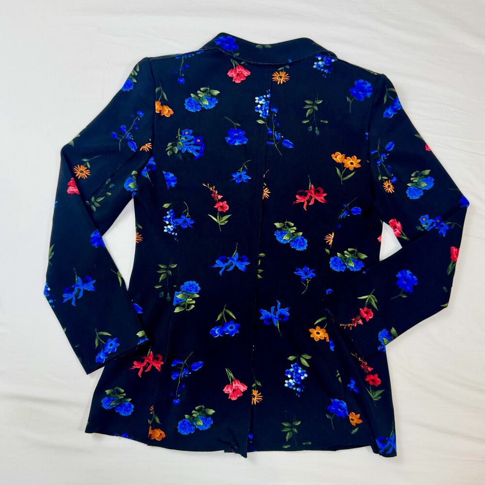 Tahari Floral Blazer Jacket Women’s 4 Black Floral Career Office Siren Botanical - Picture 13 of 16